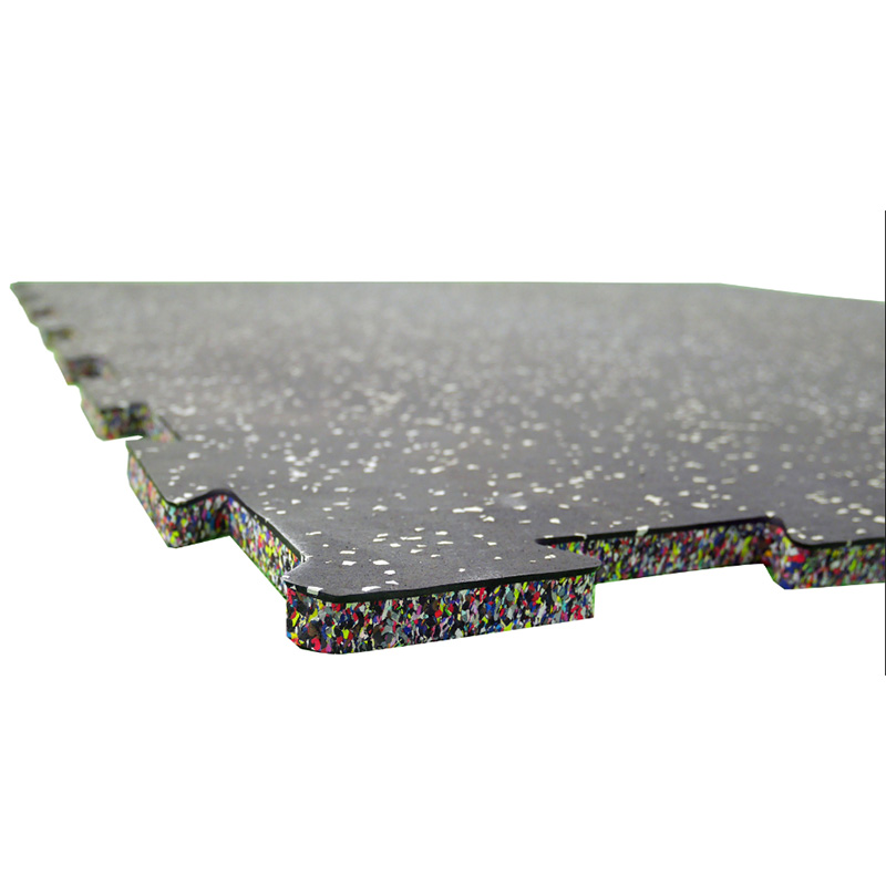 Imovable interlocking rubber mat tiles